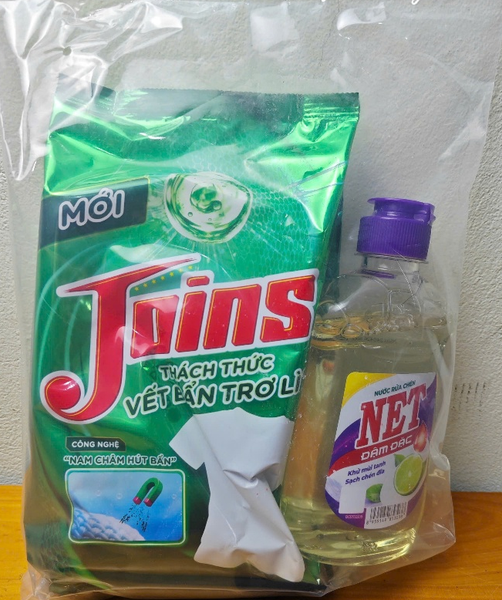  Combo JOINS Bột giặt cao cấp 770g + Nước rửa chén Net chanh tươi mát 250g 