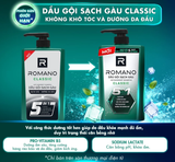  Dầu gội nam sạch gàu 5in1 Romano hương nước hoa 610g / 650g 