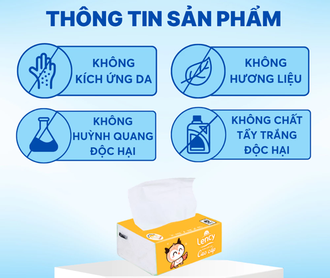  Khăn Giấy Lụa Lency Cao Cấp 80 Tờ 4 Lớp Mềm Mịn, Tiện Lợi, An Toàn 