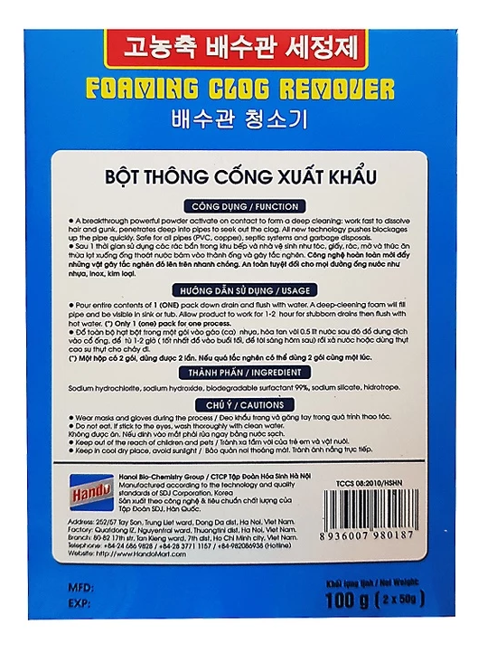  Bột thông cống Hando 100g xuất khẩu 