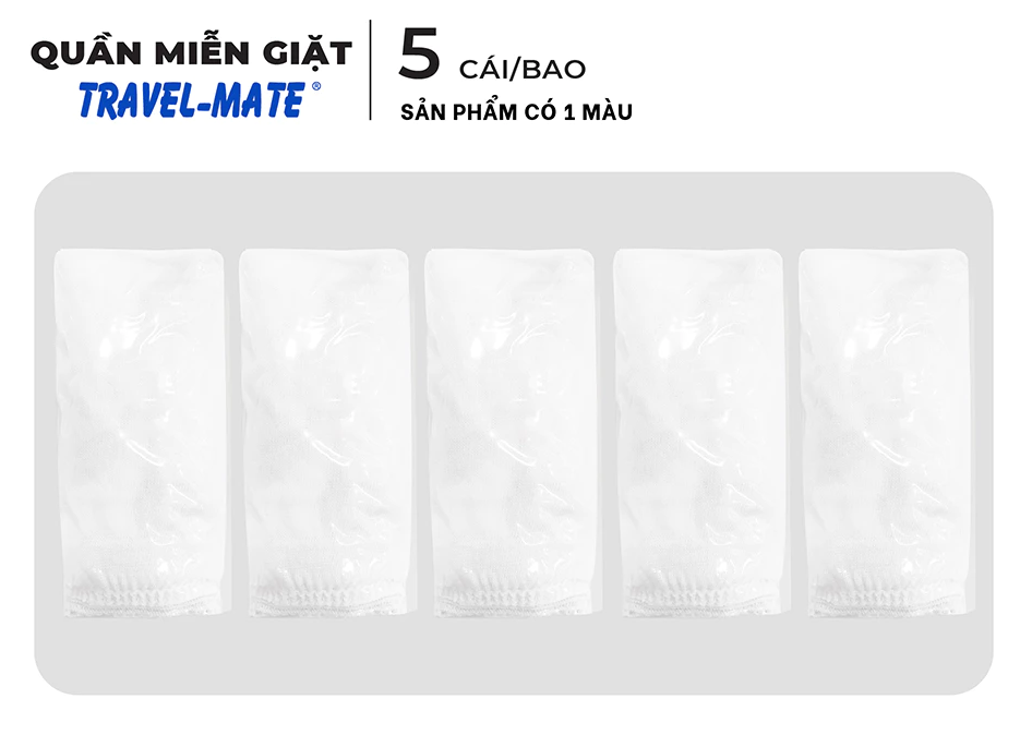  Quần Lót Miễn Giặt Tiện Lợi TRAVEL-MATE Nam, 5 Cái/Bao - Quần Lót Nam 