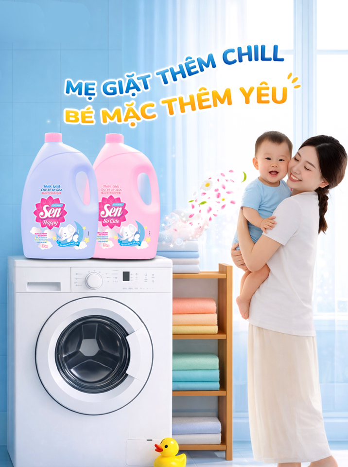  Nước Giặt Cho Bé Sơ Sinh Sen 3 kg 