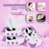  Khăn Cotton MyLan Gấu Trúc Tím Đa Năng 50 Tờ 160x200mm 