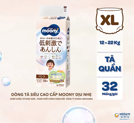  Tã quần Moony Dịu Nhẹ siêu cao cấp M46/L36/Xl32 
