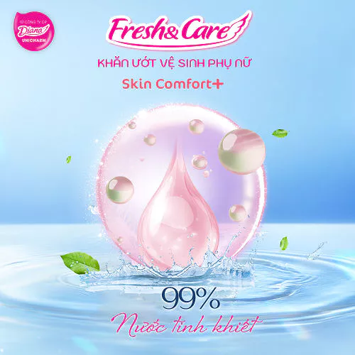  Khăn Ướt Fresh & Care Vệ Sinh Phụ Nữ Skin Comfort+/ Cool Fresh+ 10 miếng/gói 