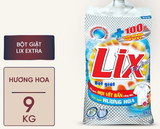  Bột giặt Lix Extra hương hoa làm trắng quần áo tăng gấp đôi sức mạnh lưu hương lâu cho giặt tay và máy 2-5.5-9 kg 