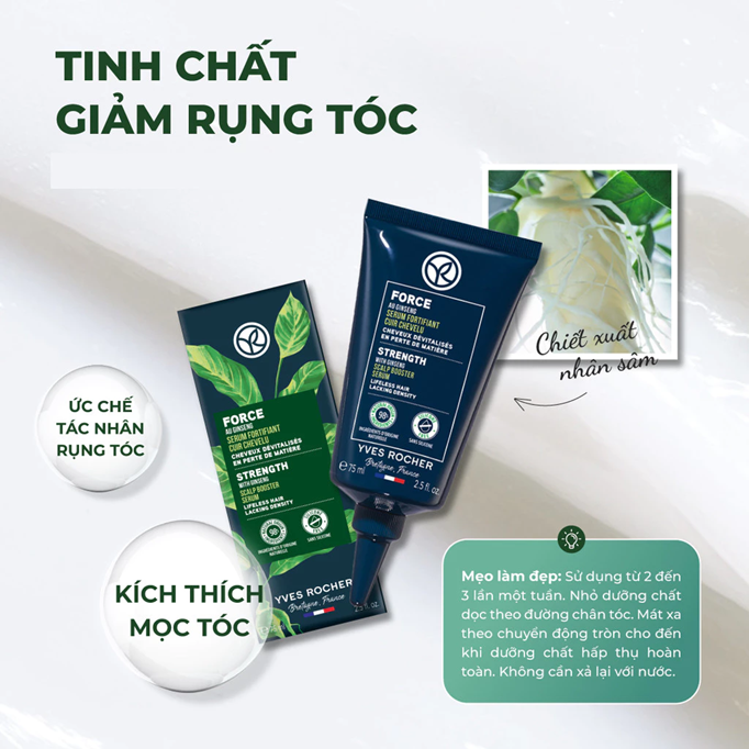  Tinh chất kích thích mọc tóc Yves Rocher Anti-Hair Loss Strength Ginseng Scalp Booster Serum 75ml 
