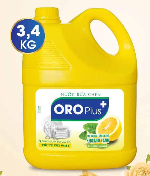  Nước Rửa Chén Dầu Rửa Bát Oroplus Hương Chanh Khử Mùi Tanh Giúp Bát Đĩa Sạch Bóng Chuyên Dụng Cho Nhà Hàng 3.4kg 