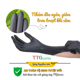  Găng Tay Y Tế Nitrile Không Bột Màu Đen TTGLOVES Cho Phun Xăm, Spa, Nail, 4.0gr (100 Chiếc/Hộp) 