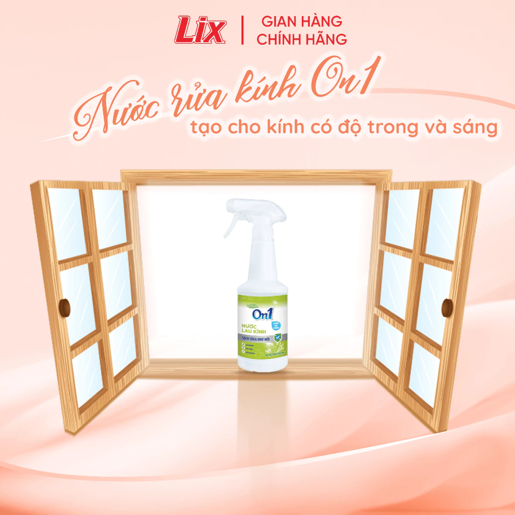  Nước lau kính On1 500 ml Vệ sinh sạch bụi bẩn, cặn bám lâu ngày vách kính, gương nhà tắm, cửa sổ đa năng 