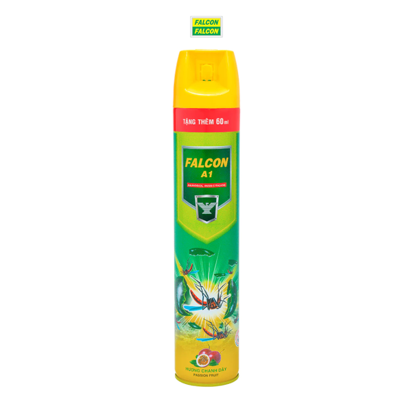  Bình xịt muỗi FALCON A1 600ml hương chanh dây + Tặng thêm 60ml 