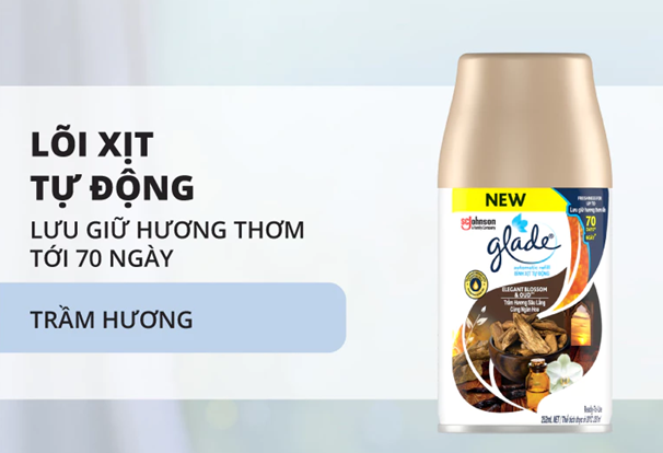  Lõi Xịt GLADE Thơm Phòng Tự Động Lưu Hương Bền Lâu Đến 70 ngày 252ml 