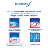 Bàn chải đánh răng SENSODYNE Sensitive & Gum với lông bàn chải mềm, giúp làm sạch răng nhẹ nhàng và bảo vệ nướu 