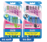  Bàn Chải ORAL-B Tinh Chất Trà Xanh/ Trà Đen - Vỉ 5 cây 