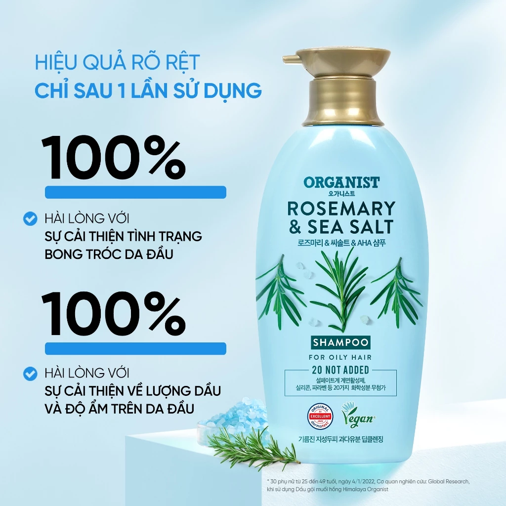  Dầu gội thuần chay Organist Rosemary & Sea salt 