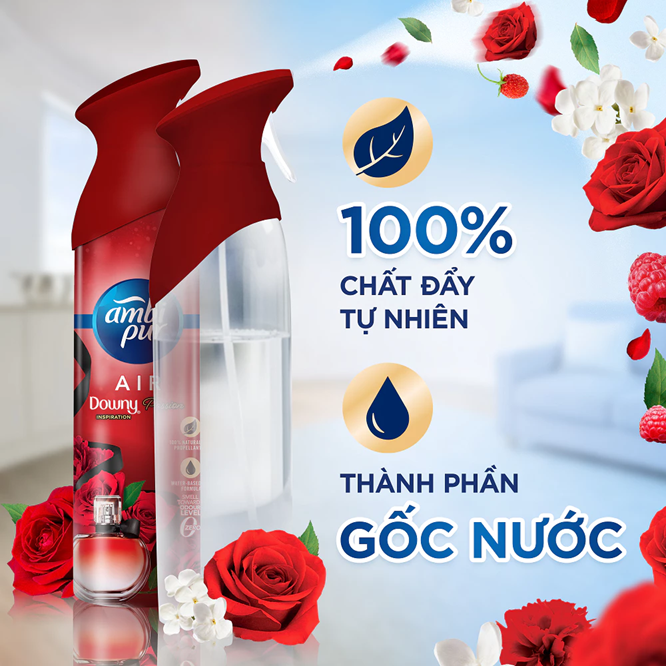  Xịt Phòng Khử Mùi AMBI PUR Hương Nước Hoa Downy Đam Mê 185ml 
