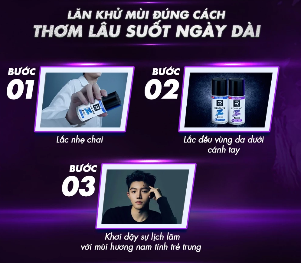  Lăn khử mùi Romano Gen Z Khử mùi vượt trội - Ngăn vệt ố vàng 40ml 