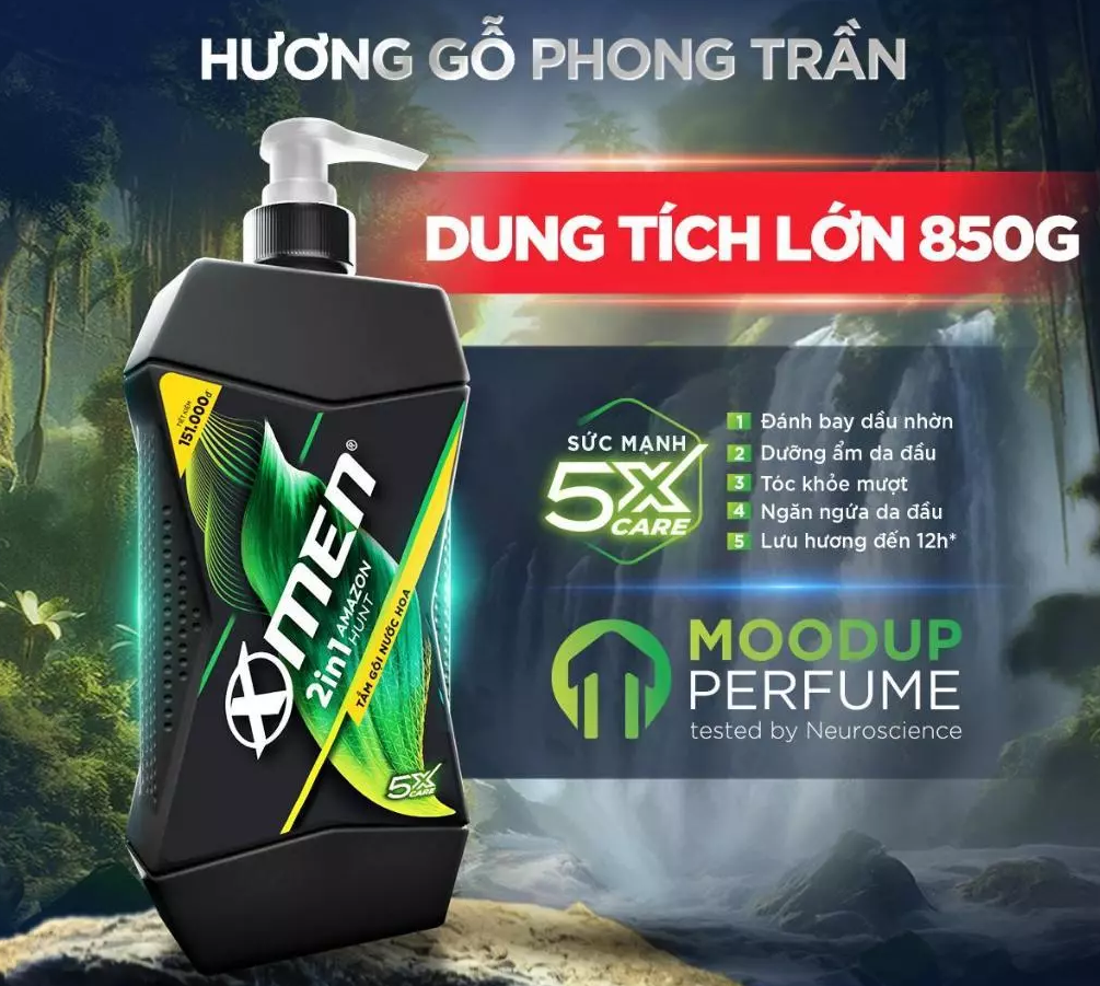  Tắm Gội XMen Amazon Hunt/Vegas Delight 630g/850g - Hương Nước Hoa Phong Trần 