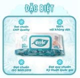 Khăn ướt cao cấp Ecobi gói 80 tờ không mùi 