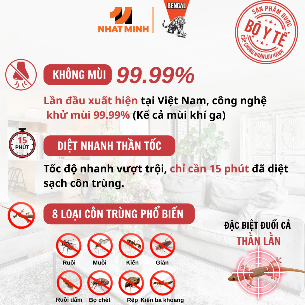  Bình xịt muỗi Bengal Pro Max 500ml diệt 8 loại côn trùng, bình xịt côn trùng an toàn cho gia đình 