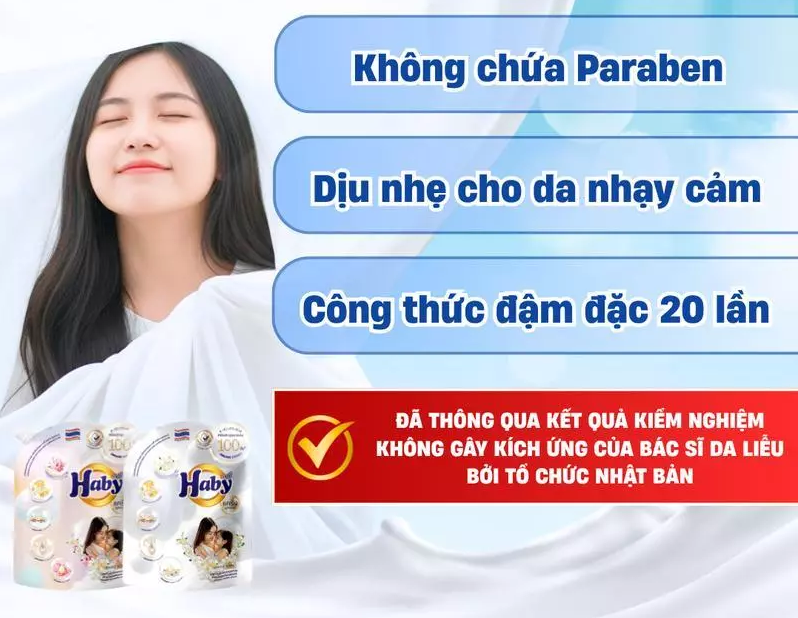  Nước Xả Vải HABY CARING BOOSTER Nội địa Thái Lan 20ml - 500ml - 1.8L - Đậm Đặc Dịu Nhẹ An Toàn Hương Hoa Nhật Bản 