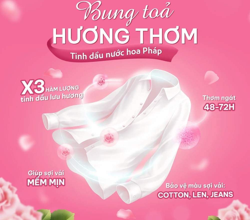  Nước Xả Vải LORD Hương Nước Hoa Đậm Đặc Sạch Khuẩn Mềm Vải Lưu Hương Thơm Lâu 3kg 