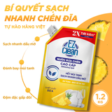  Túi Nước Rửa Chén Bát Gốc Thực Vật EZ CLEAN 1,2kg - Sạch nhanh dầu mỡ, mùi tanh, dịu nhẹ cho da tay 