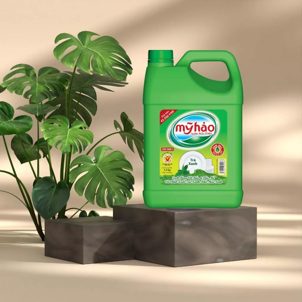  Nước Rửa Chén An Toàn Cho Da Và Đậm Đặc Gấp 2 Lần Mỹ Hảo Kháng Khuẩn Và Loại Bỏ Mùi Thức Ăn | Bình 1.5 kg 