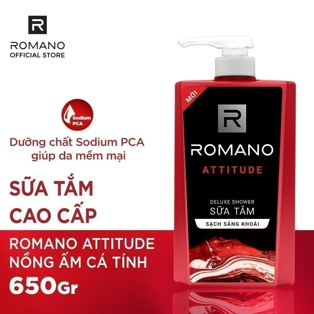  Sữa tắm Romano hương nước hoa Classic/ Attitude/ Force/ Gentleman 650g/chai - 4 mùi hương 