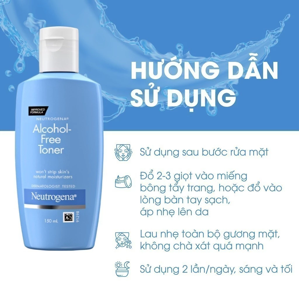  Nước hoa hồng Không Cồn Neutrogena Ultra Care Alcohol Free Toner (150ml) 