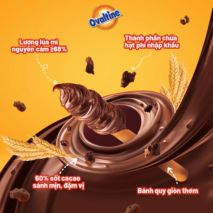  Bánh quy que chấm Sô-cô-la Ovaltine (6 hộp/khay) 