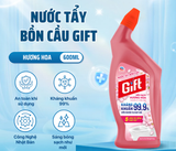  Nước Tẩy Bồn Cầu Gift Siêu Sạch, Khử Mùi Hôi, Ngừa Vi Khuẩn & Hương Hoa - Chai 600ml 