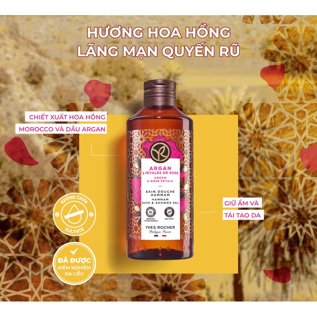 Sữa tắm thiên nhiên không Sulfate Yves Rocher nuôi dưỡng da mịn màng 400ml 