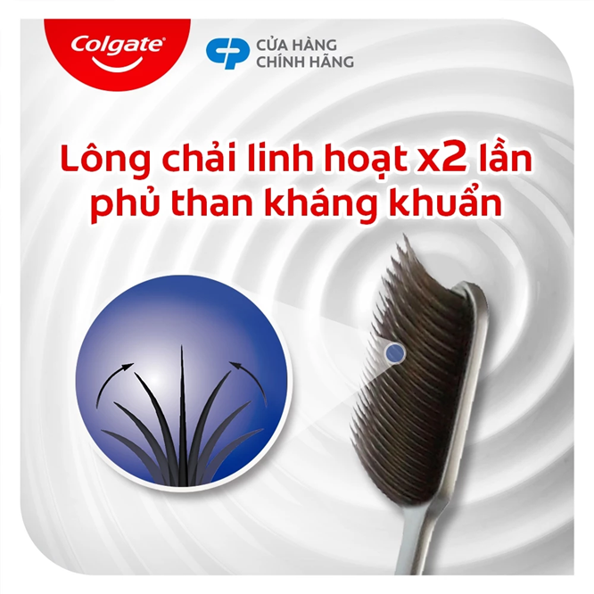  Bàn chải Colgate Slimsoft Flex Clean Charcoal nguyên khối than hoạt tính kháng khuẩn 