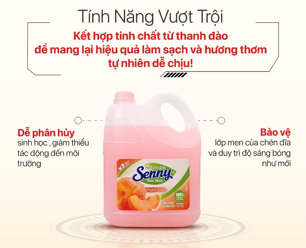 Nước Rửa Chén Dầu Rửa Bát Senny Khử Mùi Loại Bỏ Dầu Mỡ Bảo Vệ Lớp Men Bát Đĩa 3.5kg 