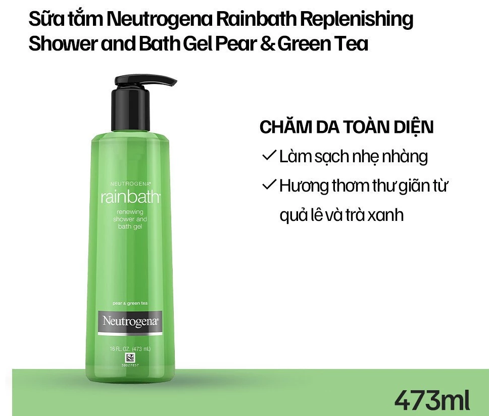  Sữa Tắm Dạng Gel Neutrogena Rainbath Làm Sạch Sâu & Dưỡng Ẩm Cho Làn Da Mềm Mượt (473ml) 