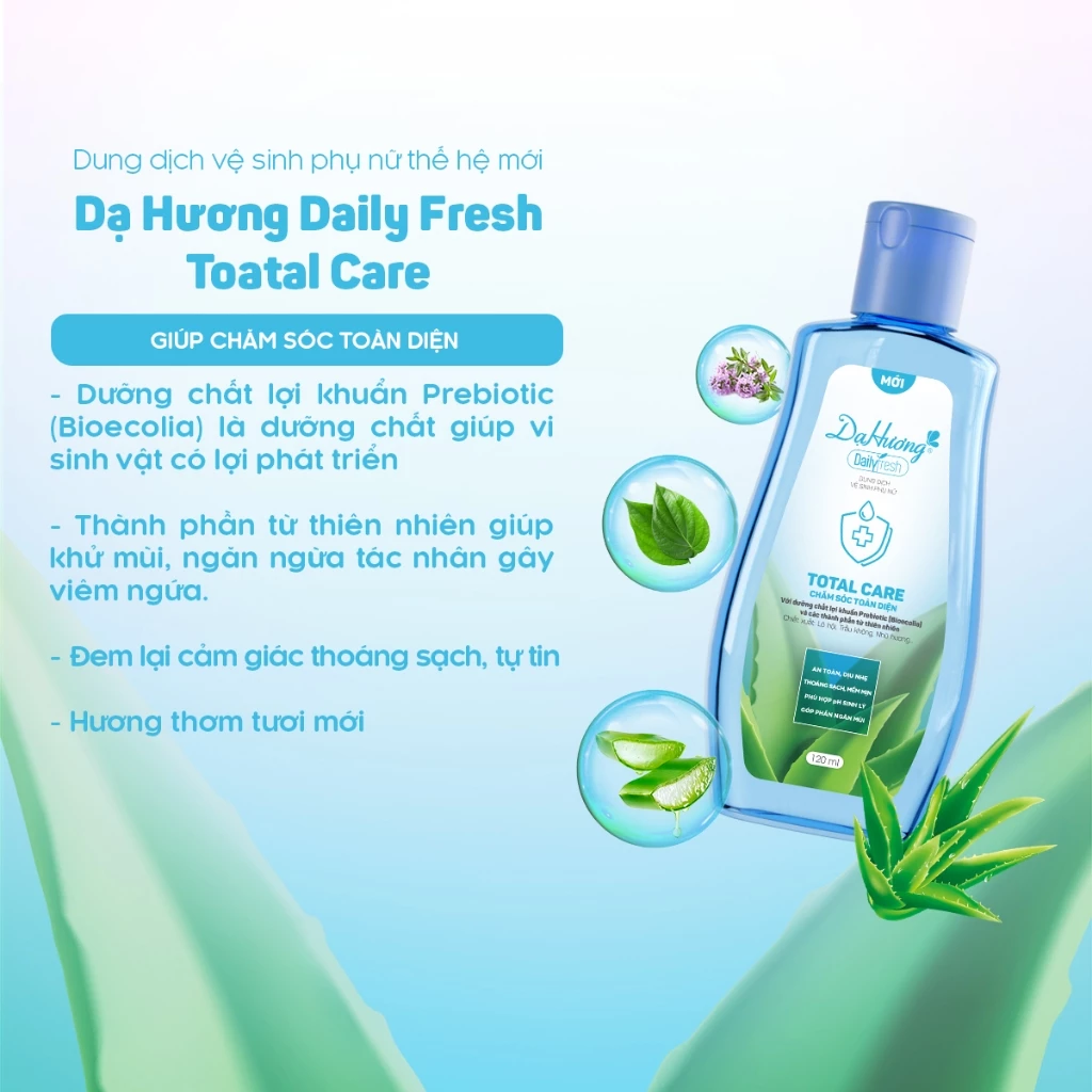  Dung dịch vệ sinh Dạ hương Daily Fresh Total Care - CHĂM SÓC TOÀN DIỆN 120ml 