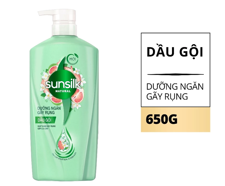  Dầu gội Sunsilk Natural Dưỡng Ngăn Gãy Rụng và Mềm Mượt Tỏa Hương 650g 