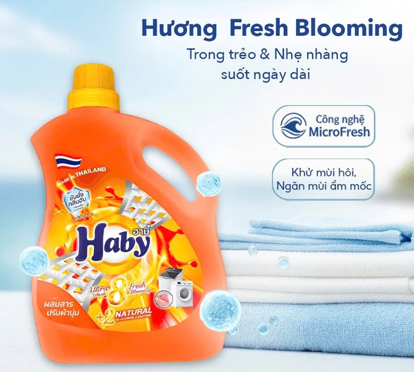  Nước giặt đậm đặc HABY Super-clean ULTRAWASH 8in1 – Sạch sâu, thơm lâu 700h, công nghệ Microfresh 3.8 Kg 