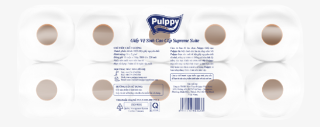  Giấy Lụa Cuộn Cao Cấp Pulppy Supreme AFH 1  -  10  cuộn 3 lớp 