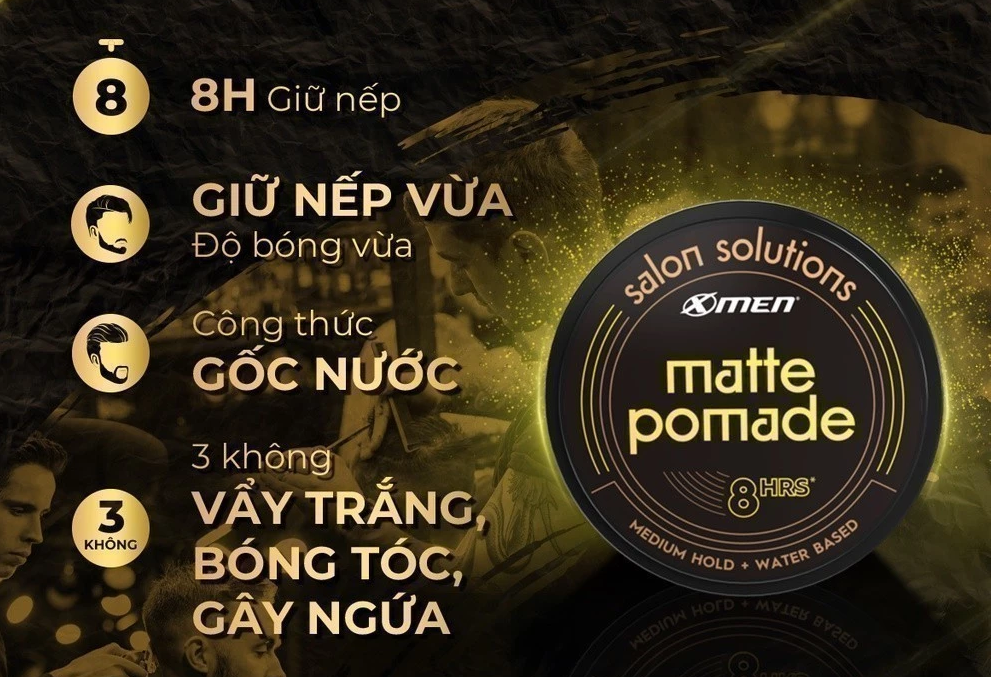  Sáp Vuốt Tóc Nam XMen Salon Solution 65g - Tạo Kiểu Tóc, Giữ Nếp 8H, Không Bóng Tóc, Không Gây Ngứa 