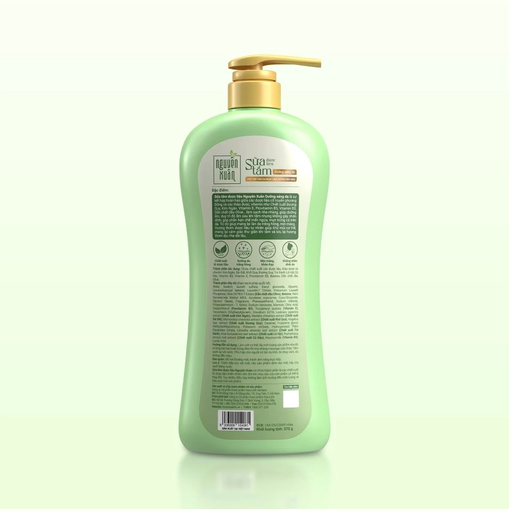  Sữa tắm dược liệu Nguyên Xuân Dưỡng sáng da 370g 