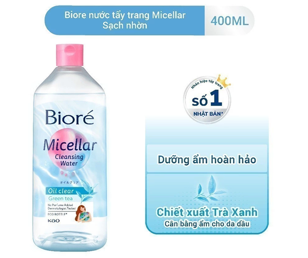  Biore Nước Tẩy Trang Hoàn Hảo Sạch Nhờn Biore Make Up Remover Perfect Cleansing Water Oil Clear 400ml 