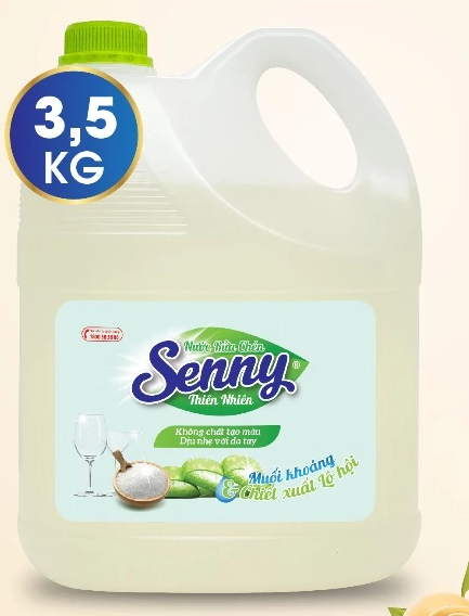  Nước Rửa Chén Dầu Rửa Bát Senny Khử Mùi Loại Bỏ Dầu Mỡ Bảo Vệ Lớp Men Bát Đĩa 3.5kg 