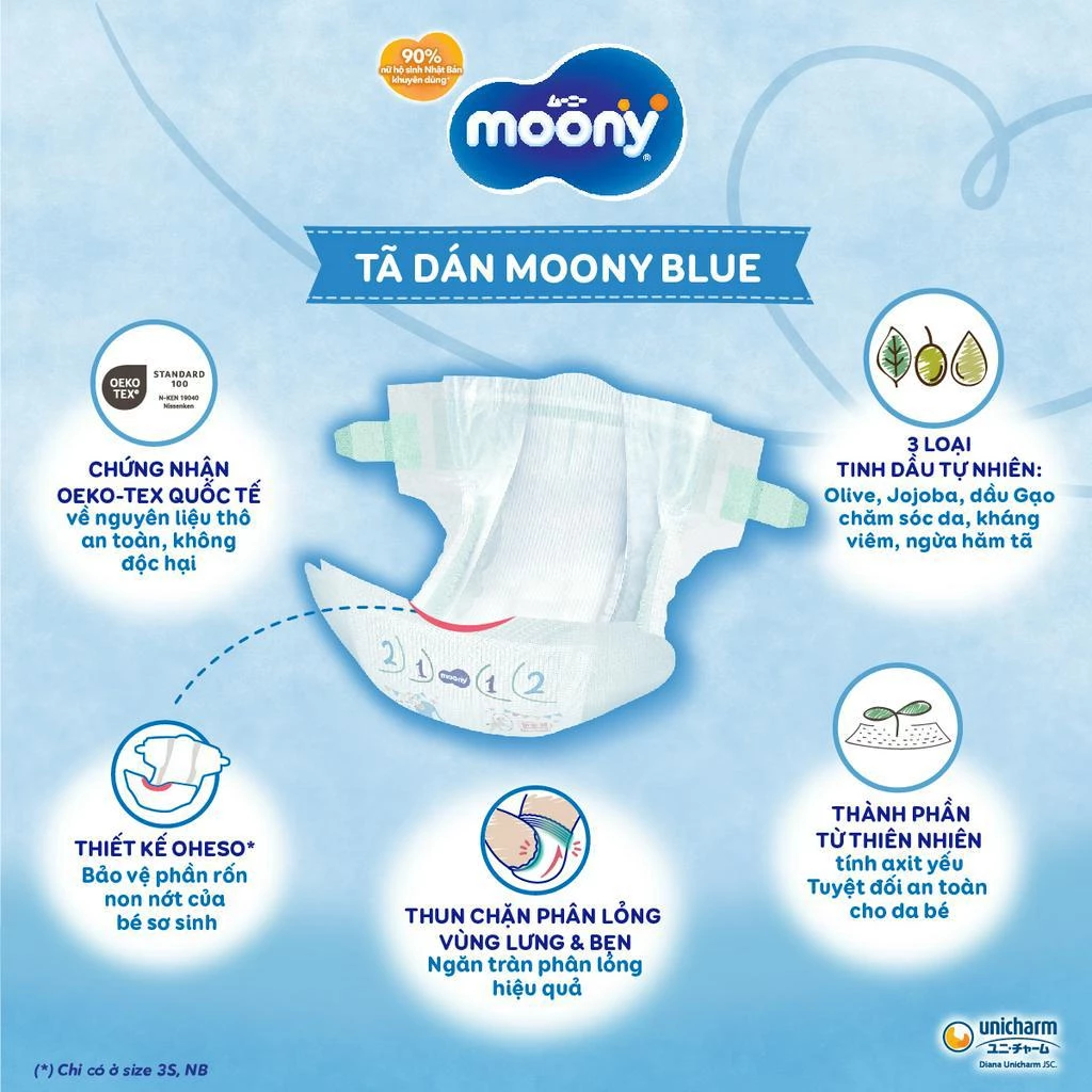  Tã quần cao cấp Moony M52 - Nhập khẩu Nhật Bản 