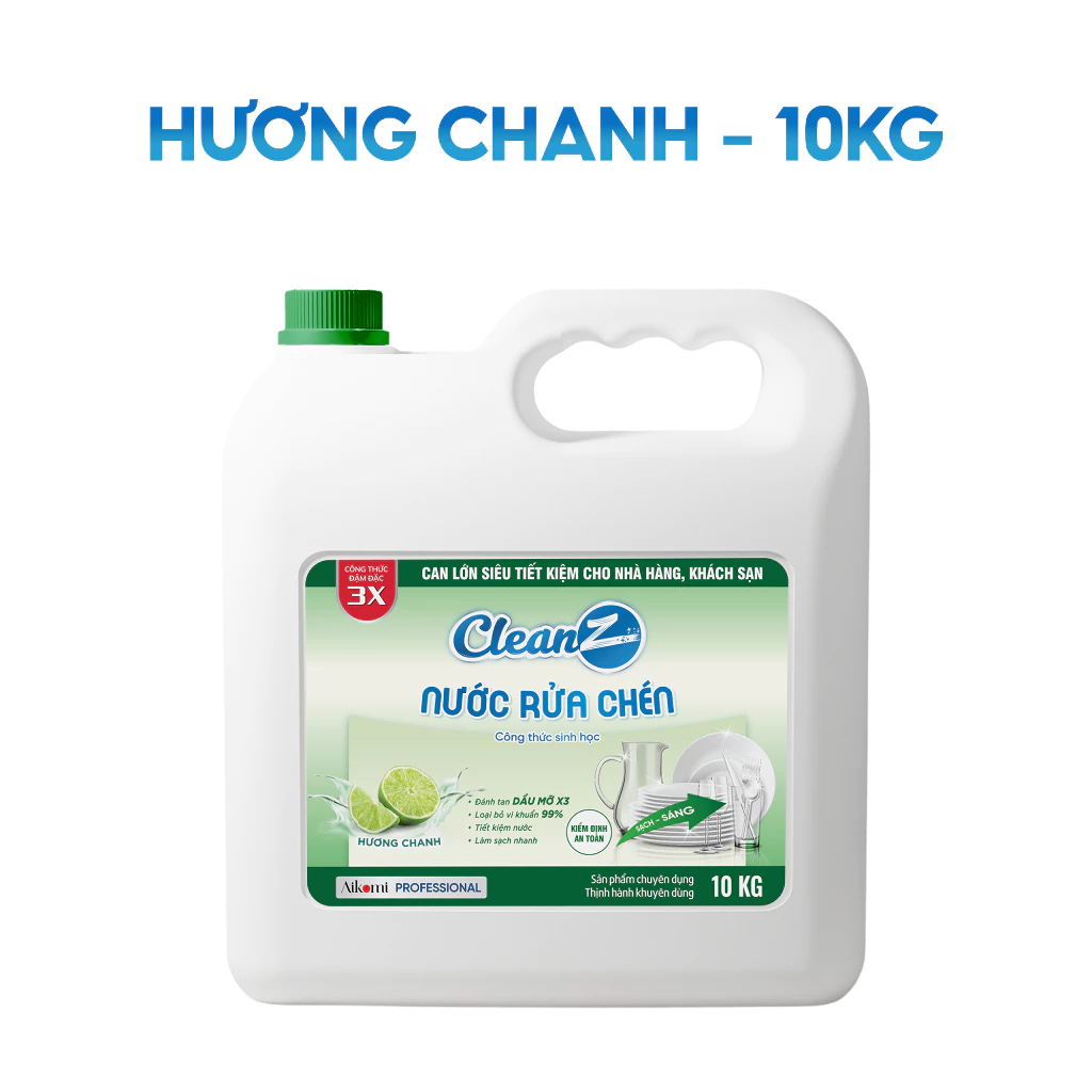  Nước Rửa Chén Bát sinh học CleanZ 5KG & 10KG loại bỏ vi khuẩn, đánh bay dầu mỡ 