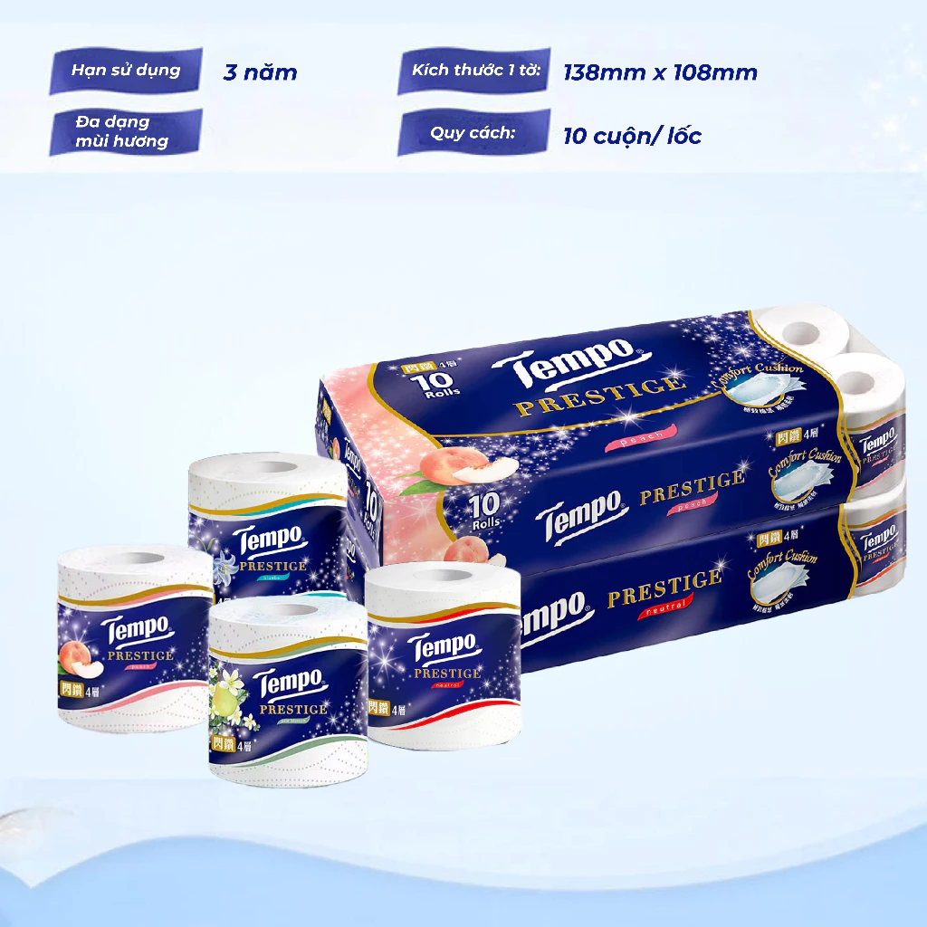  Giấy Vệ Sinh Cao Cấp Prestige 4 Lớp Tempo Bền Dai Thương Hiệu Đức 