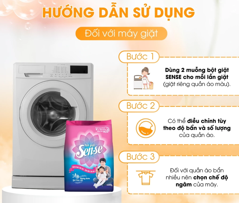  Bột Giặt SENSE Hương Hoa Thơm Ngọt Ngào Giúp Quần Áo Trắng Sạch Không Phai Màu An Toàn Cho Da Nhạy Cảm 800 g 