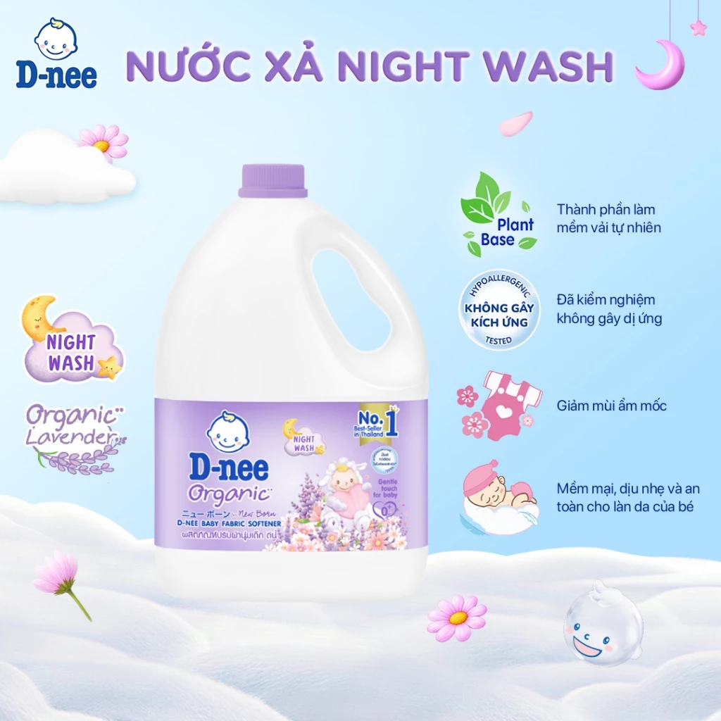  Nước xả vải D-nee cho trẻ sơ sinh, thơm lâu, giúp quần áo mềm mại phù hợp cho làn da nhạy cảm Can 2800ml 