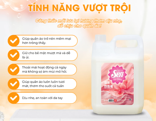  Nước xả làm mềm vải Sen 9.36-10 kg 